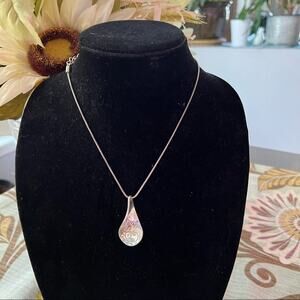 Brighton Tear Shape Pendant Silver Tone Necklace